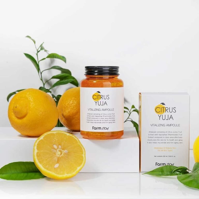 FarmStay „Citrus Yuja Vitalizing Ampoule“ – gaivinantis serumas su yuzu ekstraktu, 250 ml