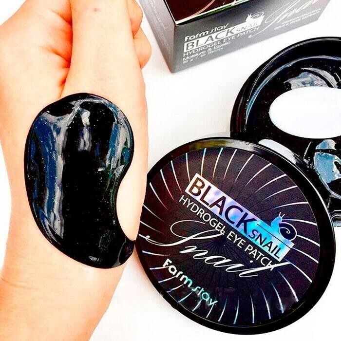 Hidrogelinės Paakių Kaukės FarmStay “Black Snail Hydrogel Eye Patch”, 60 vnt.