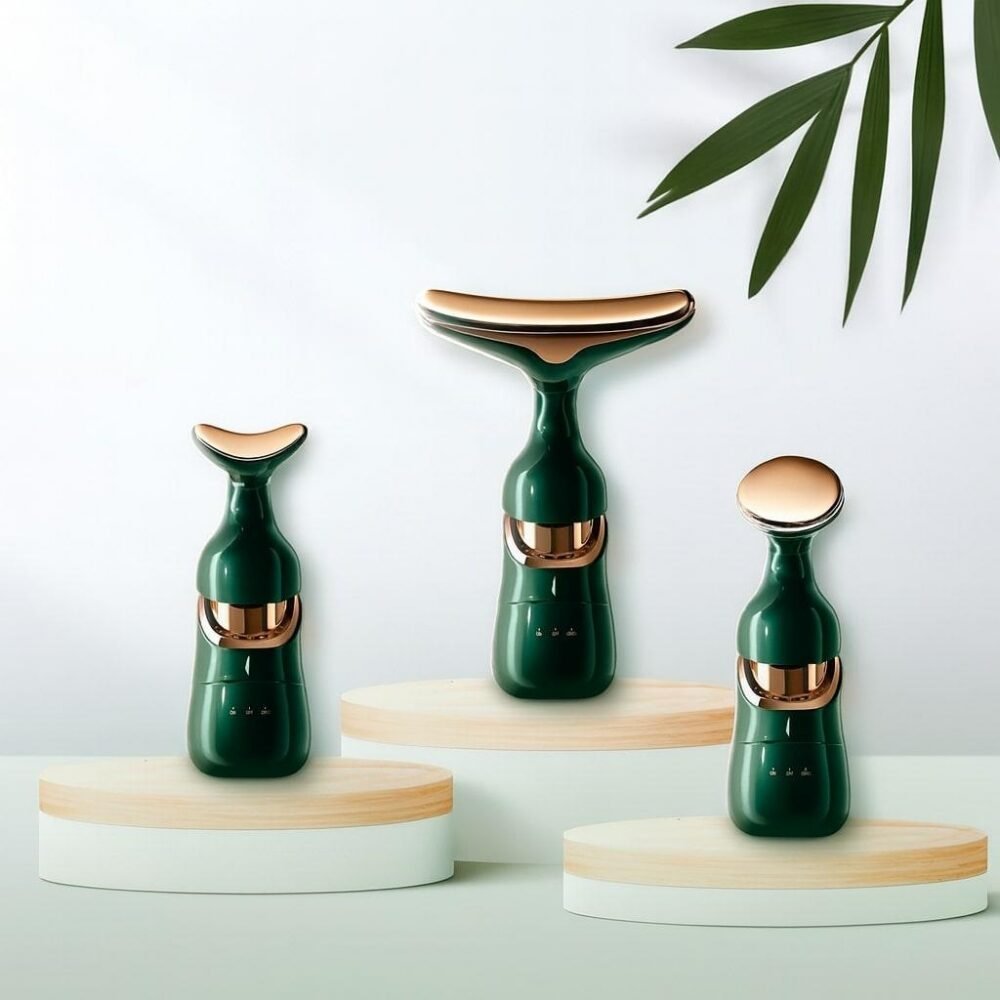 3in1 veido, kaklo ir paakių soninis masažuoklis – kasdieniam odos stangrinimui namuose