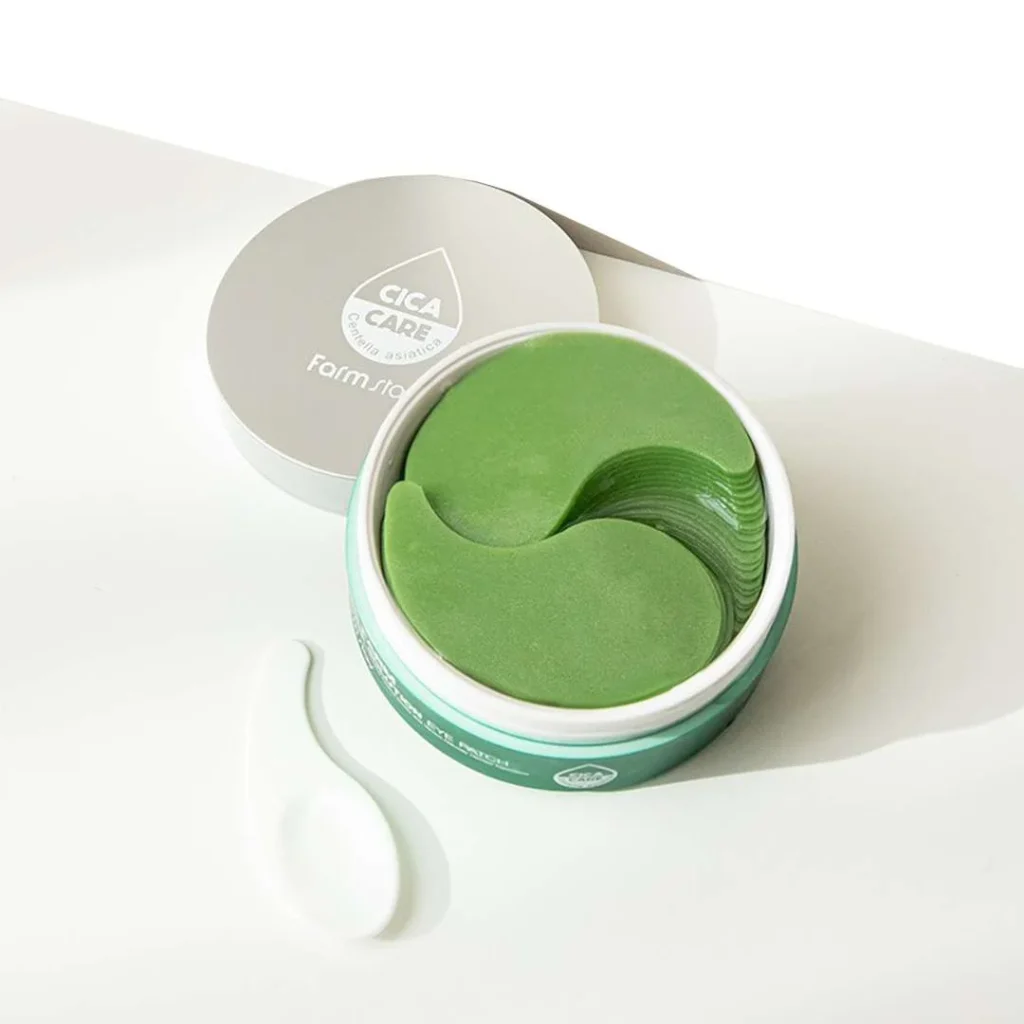 Raminantys hidrogeliniai paakių padeliai FarmStay „Cica Farm“ su azijine centele, 60 vnt.