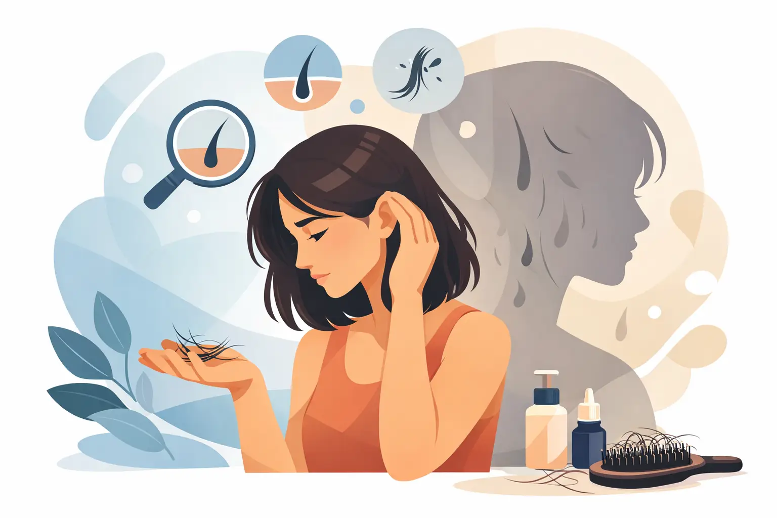 Kodėl slenka plaukai moterims?