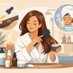 Plaukų atstatymo rutinos pavyzdys namuose