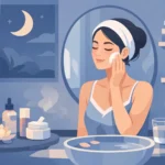 K-beauty vakarinės rutinos pavyzdys namuose