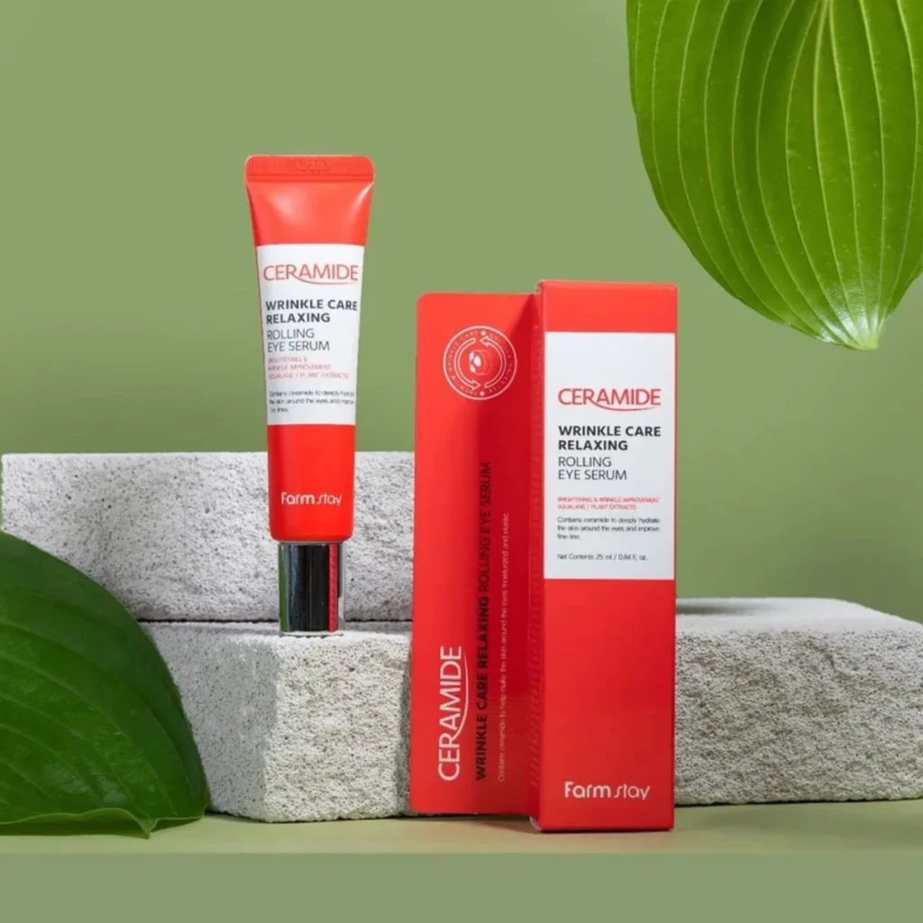 Stangrinantis paakių serumas su keramidais Farmstay Ceramide Rolling Eye Serum, 25 ml paakių serumas nuo raukšlių